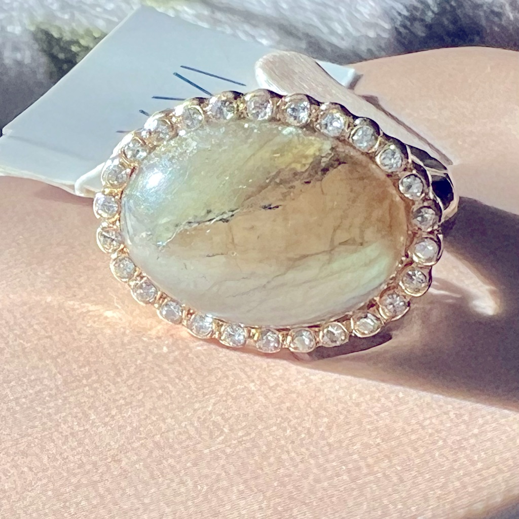 Earth Mineral Feldspar Designer Ring 9$